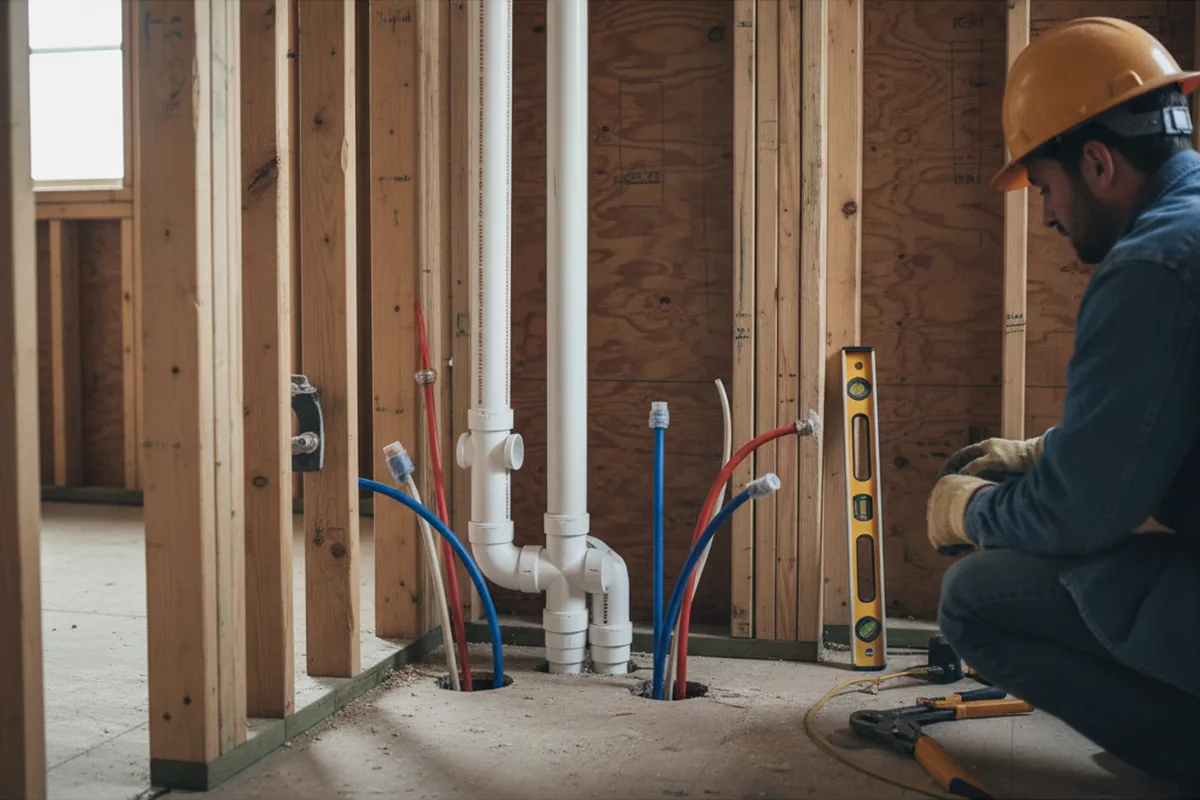 Drain and supply rough-in during Leak Detection in Minor Hill